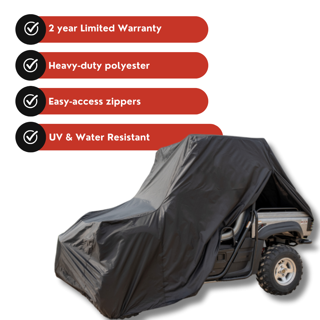 Dowco Powersports EZ Zip UTV Cover | Black | Two-Year Limited Warranty | 26044-00 | UV and water-resistant, Heavy-duty polyester protection, Snug fit, Alarm pocket - Image 2
