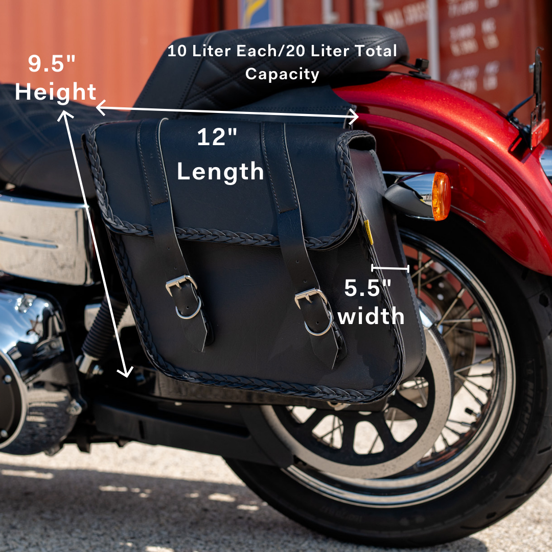 Willie & Max Braided Series Compact Slant Saddlebags. Handcrafted in the USA. Limited Lifetime Warranty. - Image 2