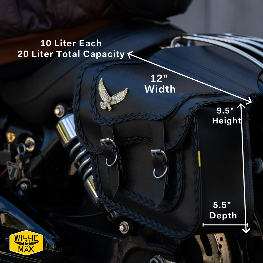Willie & Max Black Magic Series Compact Slant Saddlebags. Handcrafted in the USA. Limited Lifetime Warranty - Image 2