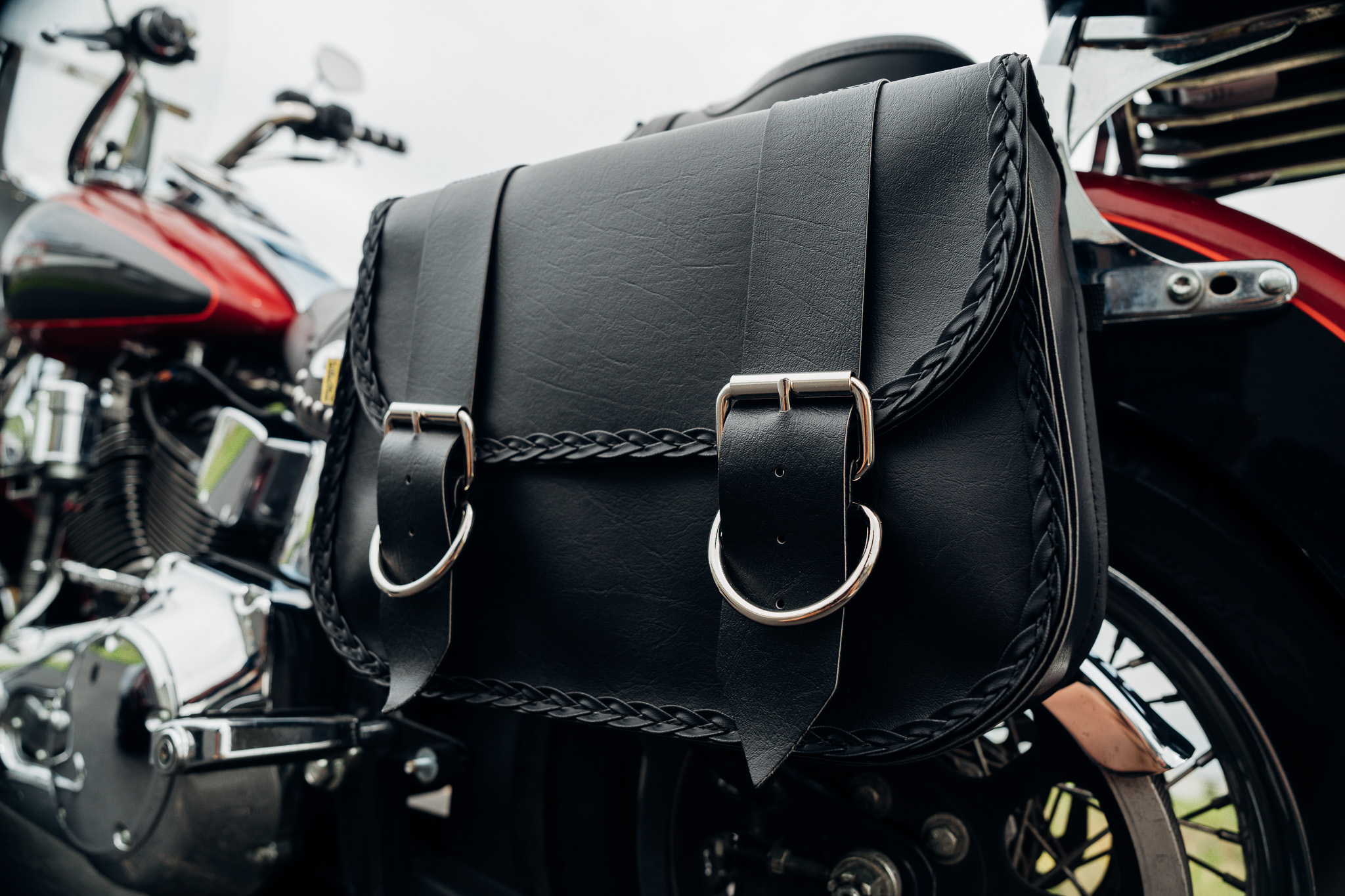 Willie & Max Braided Series Large Straight Saddlebags. Handcrafted in the USA. Limited Lifetime Warranty. - Image 6