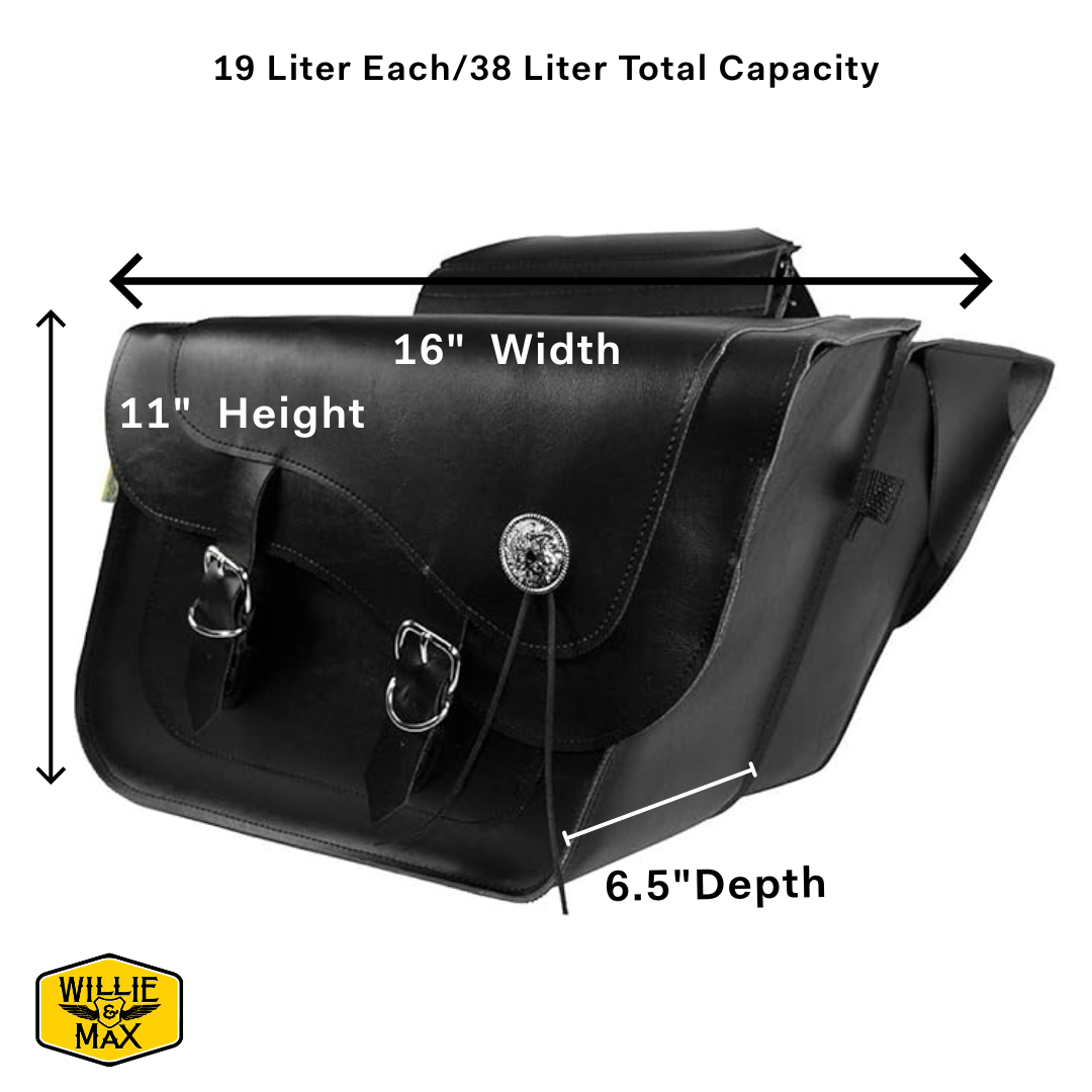 Willie & Max Deluxe Series Large Slant Saddlebags. Handcrafted in the USA. Limited Lifetime Warranty - Image 2