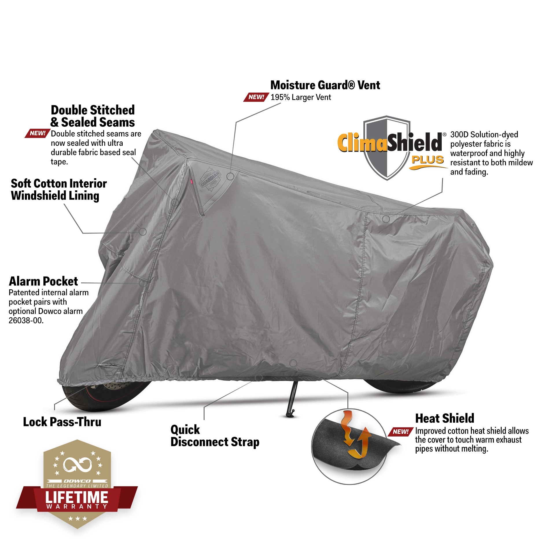 Dowco WeatherAll Plus Motorcycle Cover - Gray