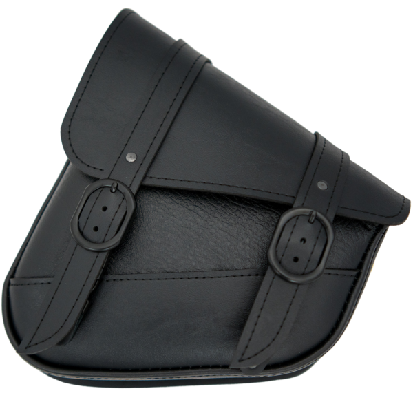 Black Swingarm Bag with Black Buckle Softail