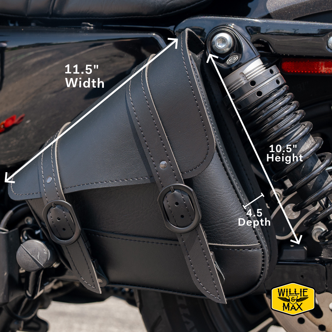 Saddle Bag Willie Motorcycle Swing Arm Bag Willie Max Black Jack