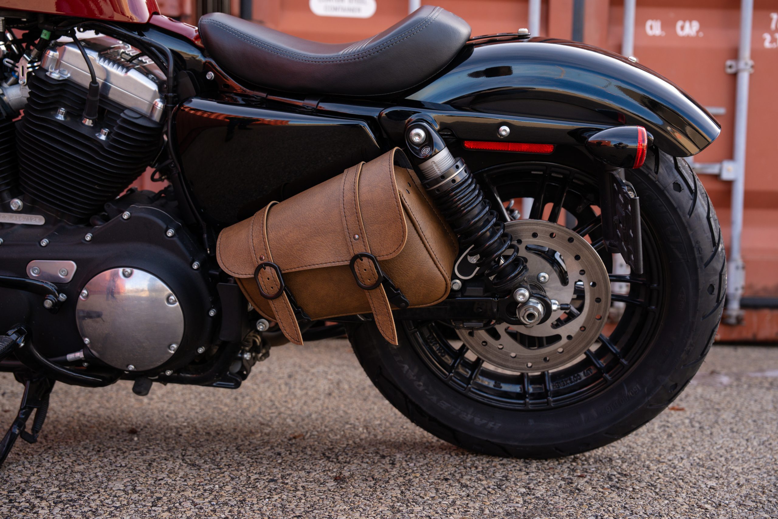 Handcrafted Warm Brown Swingarm Bag for Honda Rebel